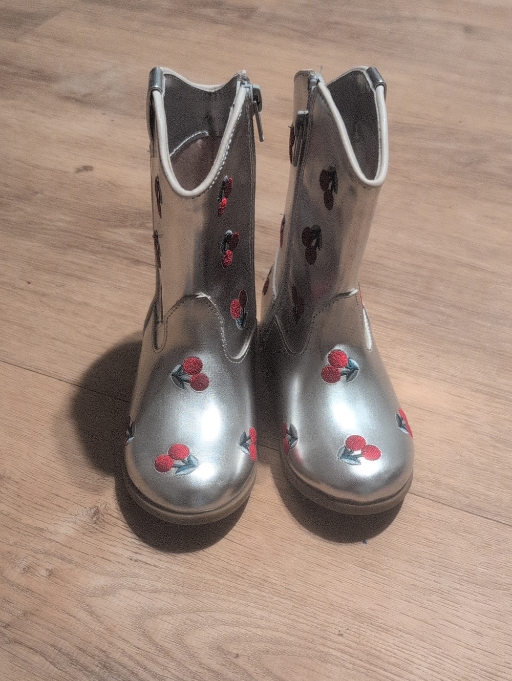 Tucker + Tate Toddler Girls Silver Cherry Embroidered Cowboy Boots